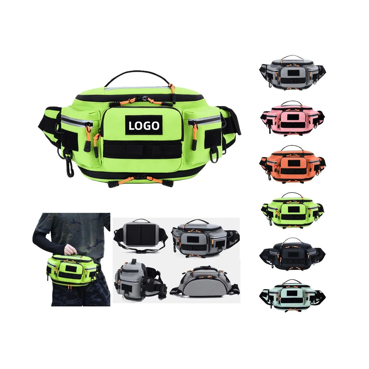 Water-Repellent Leather Film Fishing Waist Bag 1