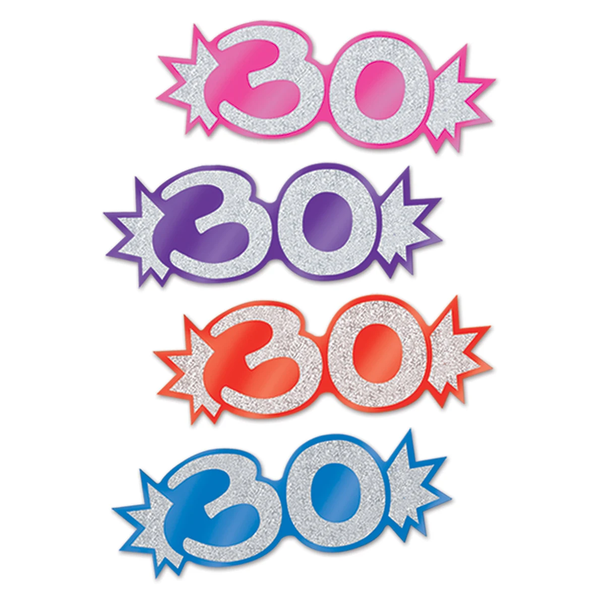 Mini Glittered Foil "30" Cutouts 1