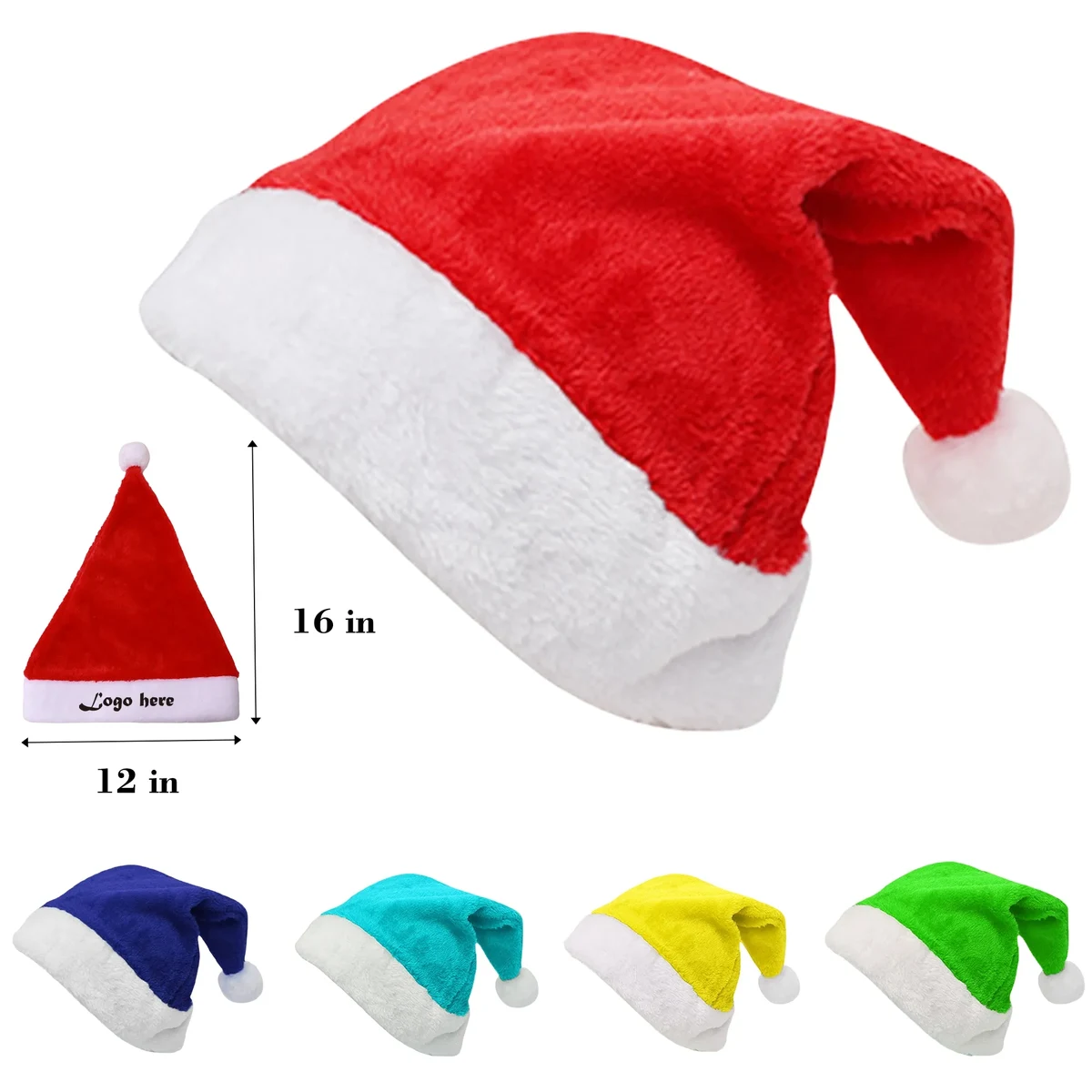 Embroidery Velvet Christmas Hat Santa Adults Unisex 1