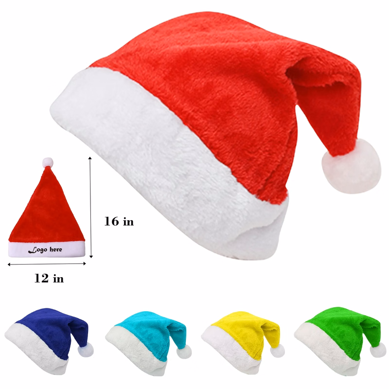 Embroidery Velvet Christmas Hat Santa  Adults Unisex
