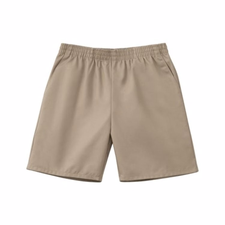 Unisex Pull-On Uniform Shorts - Size 4 Khaki