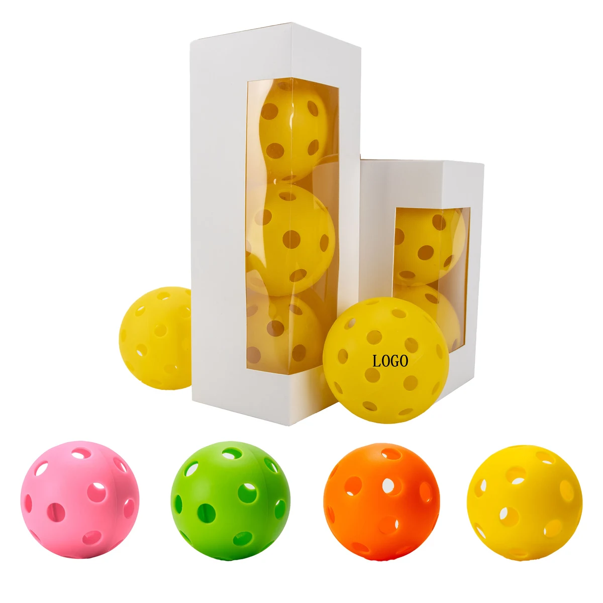 3" Custom TPE 26-Hole Durable Pickleball Balls 1