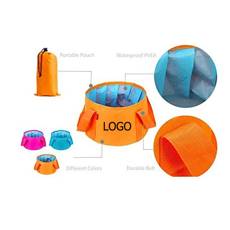 12L Folding Water Bag Wash Basin Bucket 1