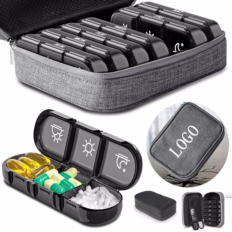 Canvas Bag Weekly Pill Box