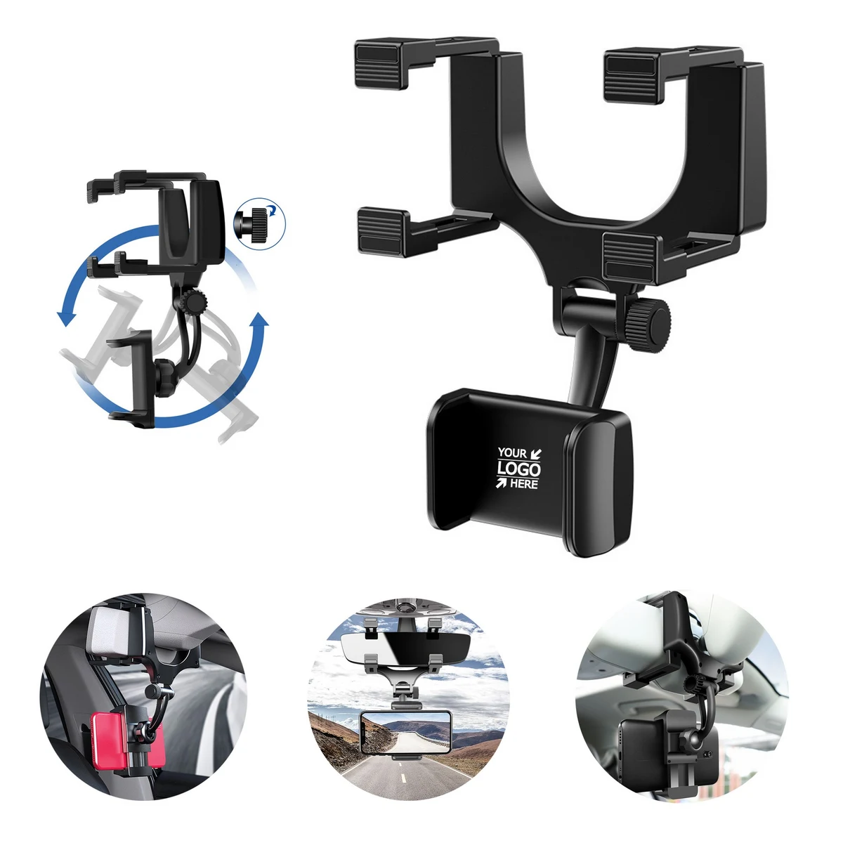 Rear View Mirror Phone Holder 1