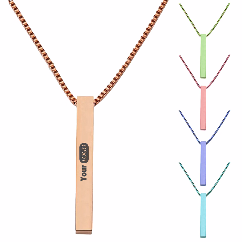 Stainless Steel Elegant Custom Rectangle Necklace (Moq 50)