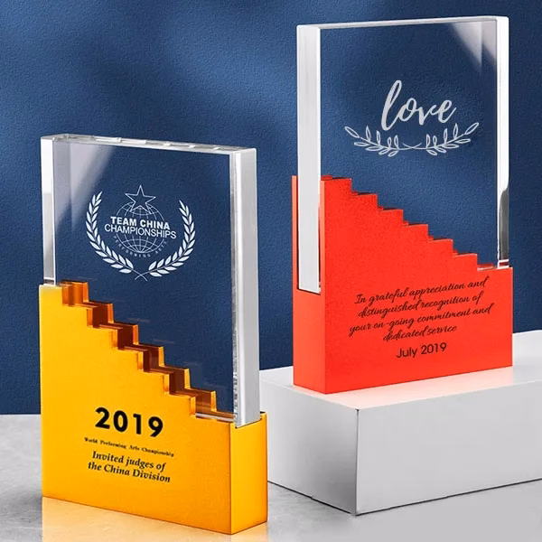 Metal Stair Crystal Plaque Award