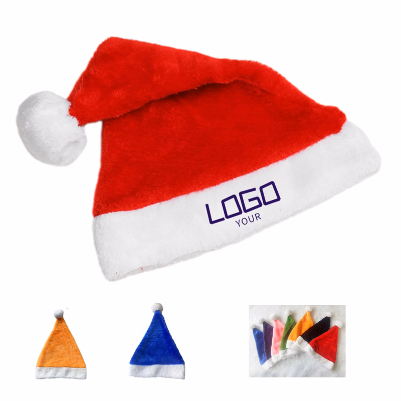 Xmas Santa Hat Adult Sized Plush Christmas Cap