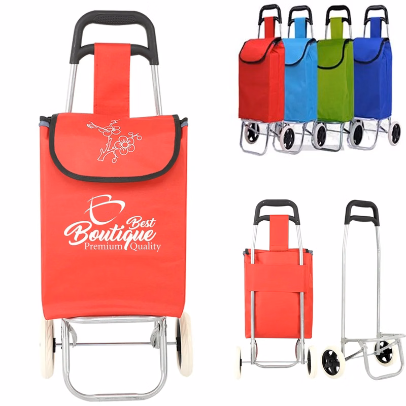 Foldable Grocery Bag Shopping Trolley Cart With Wheels