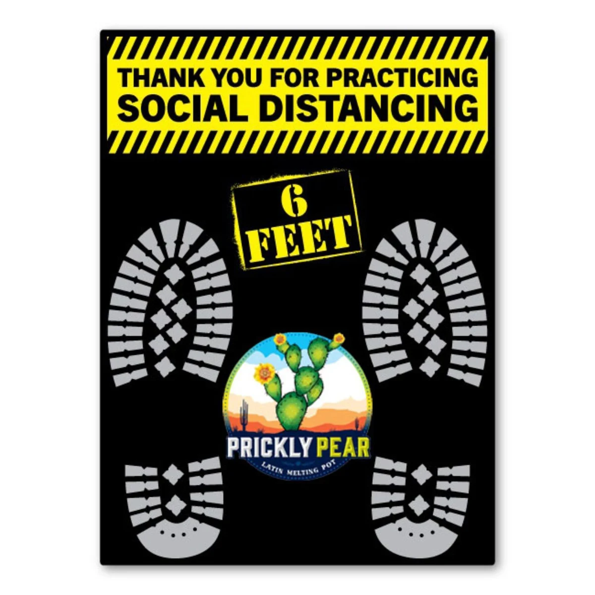 SOCIAL DISTANCING Rectangle Floor Decals w/ Full Color Logo 1