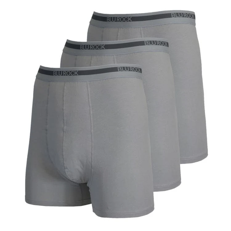 Men's Cotton Stretch Boxer Briefs - Heather Gray 2X 3 Pack 1