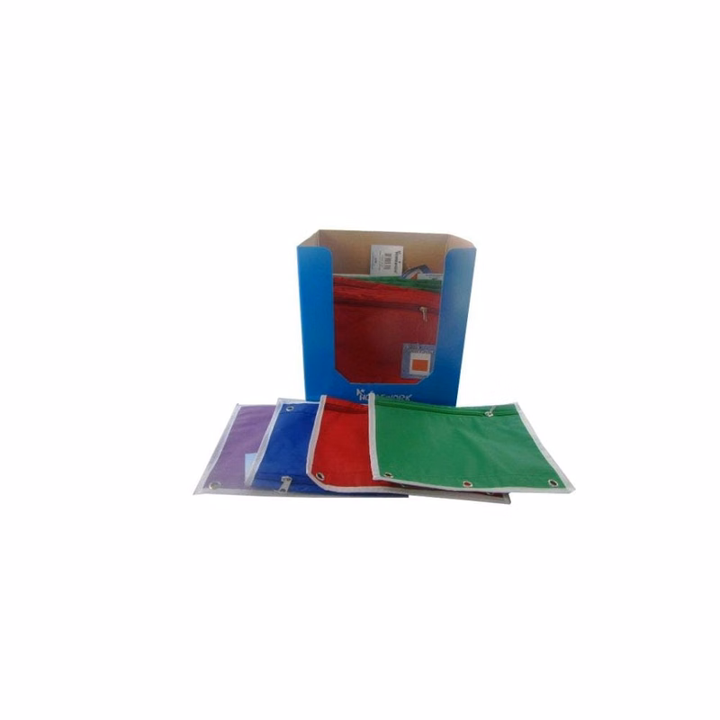 Pencil Pouches - 3 Ring Reinforced Zipper Closure Assorted Colors