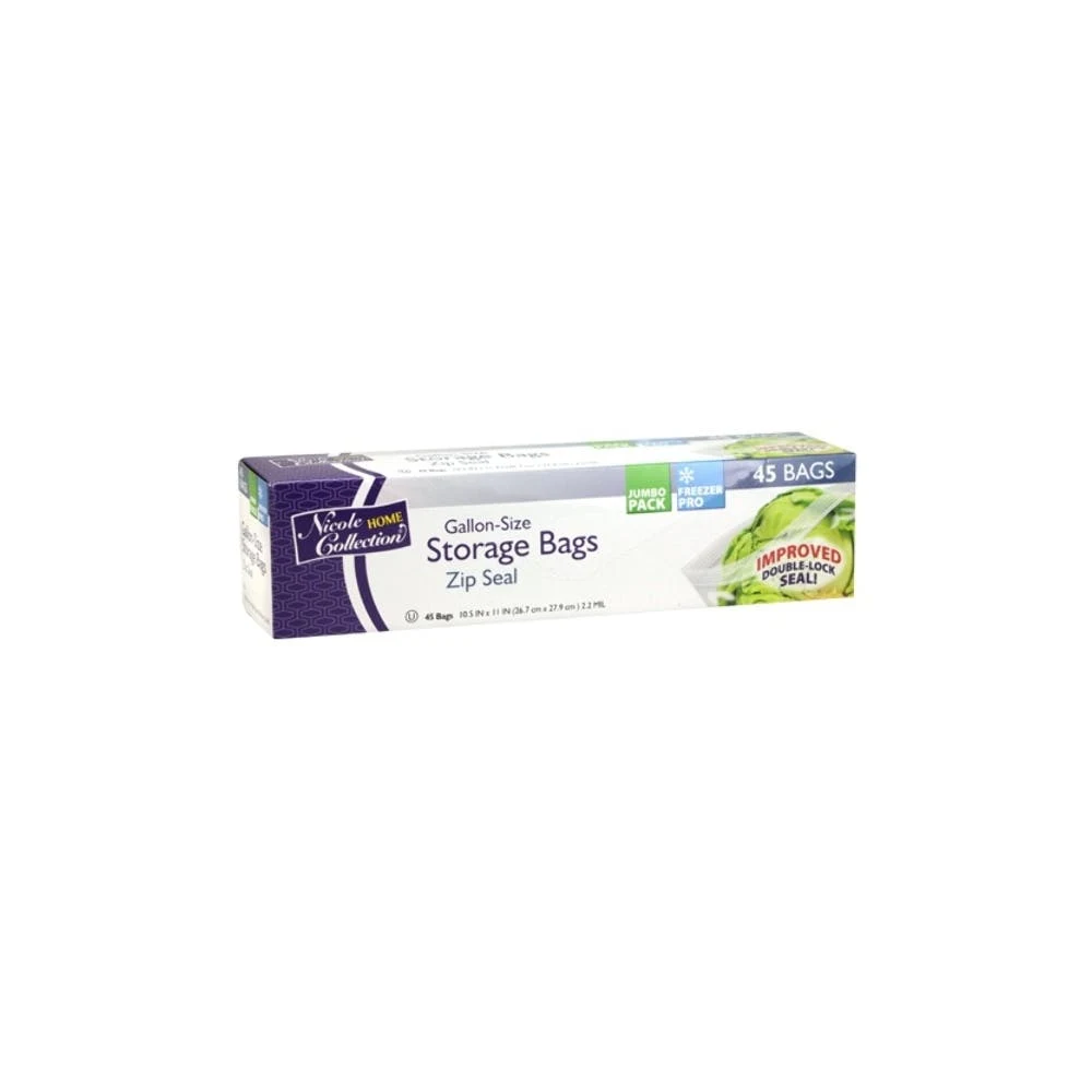 Gallon Double Seal Storage Bags - 45-Pack Kosher Certified 1