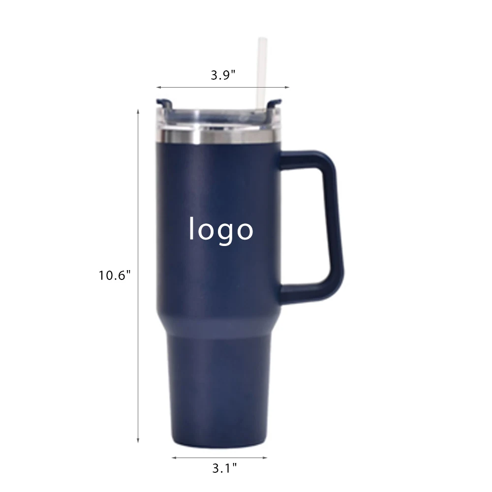 40oz large-capacity straw with handle, 304 stainless steel cup 1