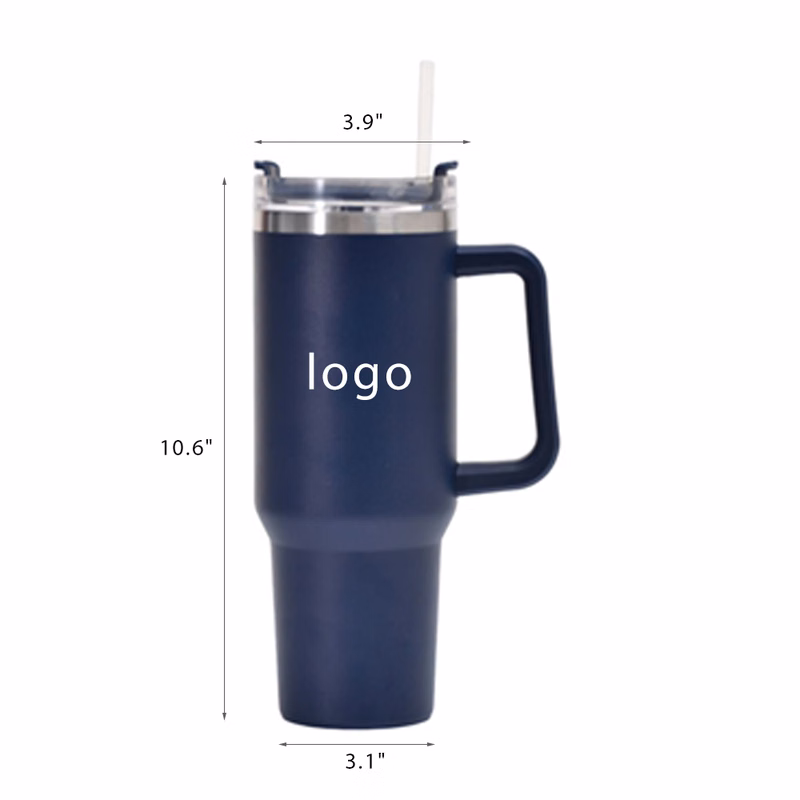40oz large-capacity straw with handle, 304 stainless steel cup