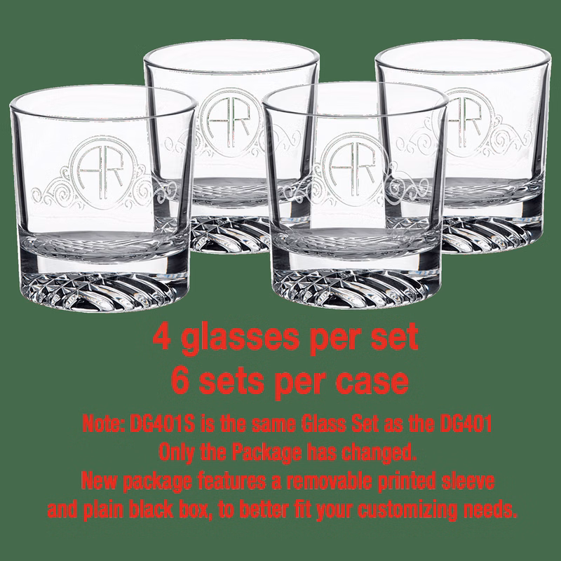 9 oz. Round Rocks Glass (Same Glass as the DCS401 Decanter Set) Sold in Sets of 4, 6 Sets Per Case