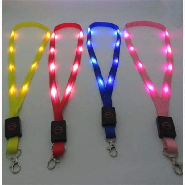 Polyester Nylon LED Lanyard Badge Holder 1