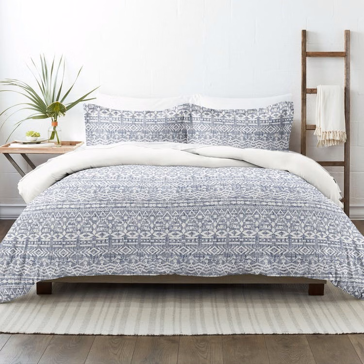 Reversible Duvet Cover Sets - Rustic Navy King 3 Piece