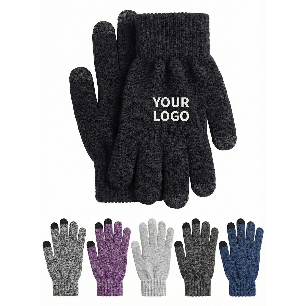 Winter Warm Acrylic Knit Touchscreen Gloves 1