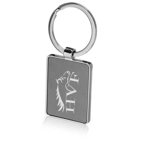 Two Tone Rectangluar Metal Keychain 1