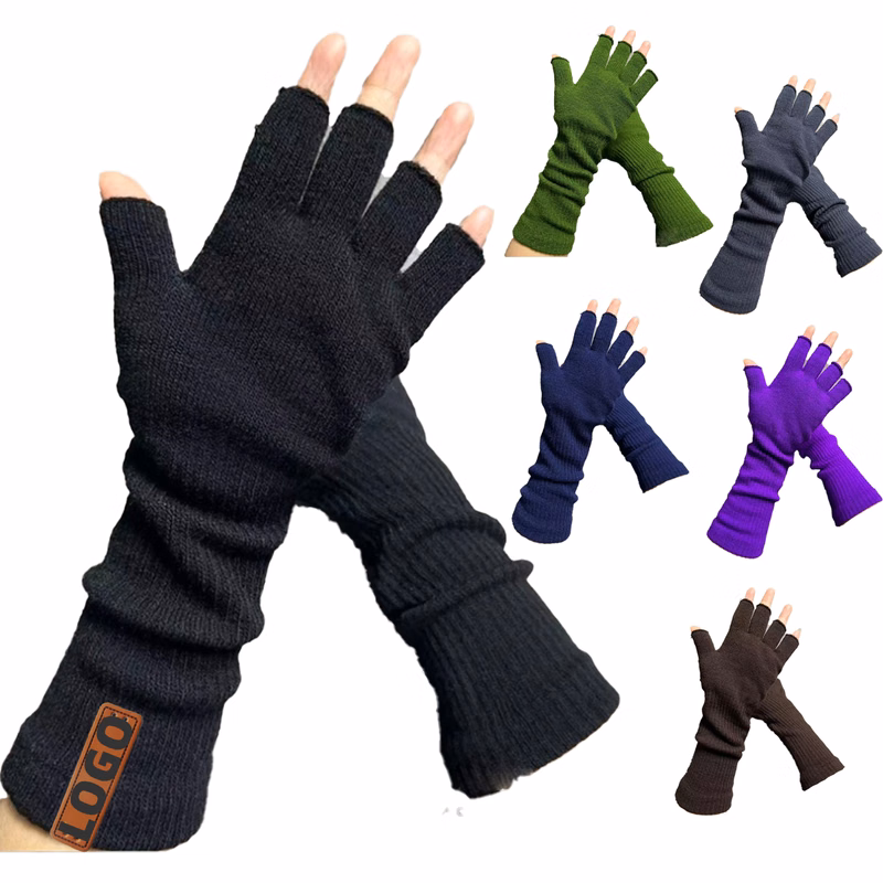 Winter Fingerless Long Knit Glove