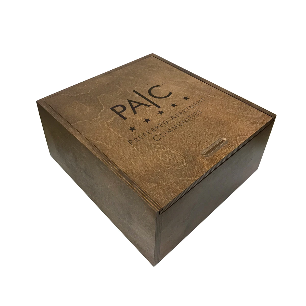 Sliding Lid Wood Box, 9.50 x 10.25 x 4.50" 1