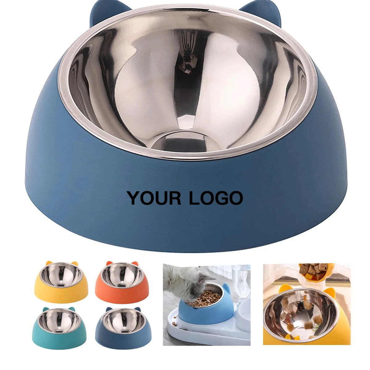 Pet Food Scoop Bowl with Stainless Steel Interior 1