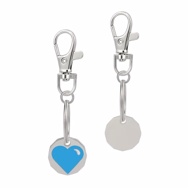 Custom 3.25" Die Cast Zinc Alloy Key Tag Baked Enamel — Metal Keychain Award