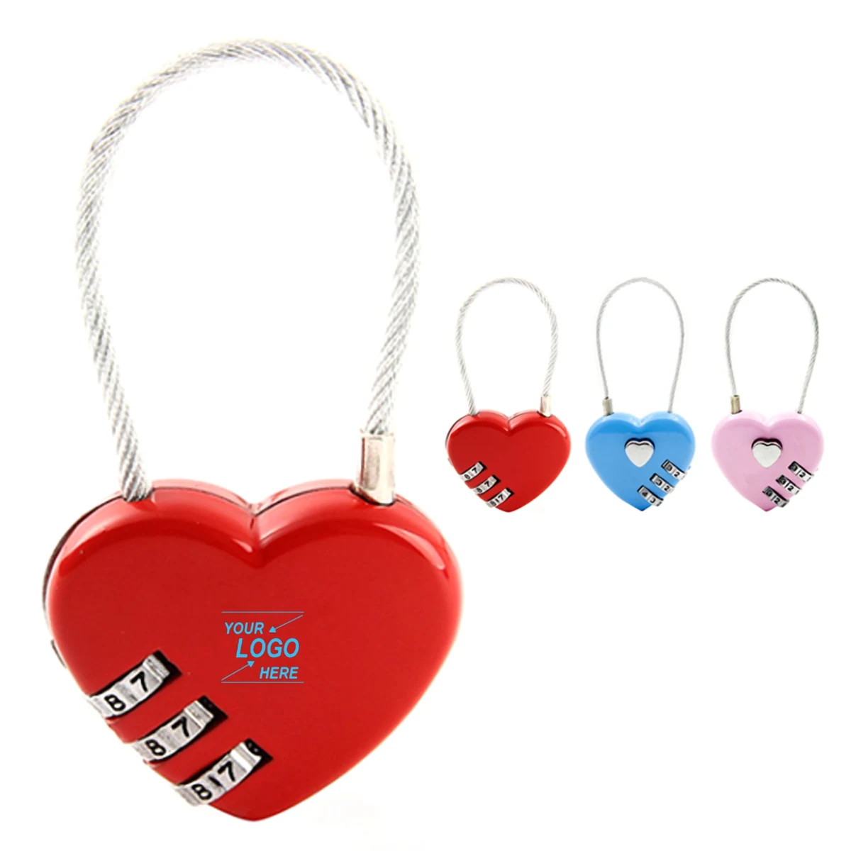 3D Heart Shaped Metal Padlock 1