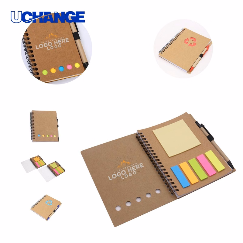 Custom Full Color Spiral Notebook Set with Matching Pen
