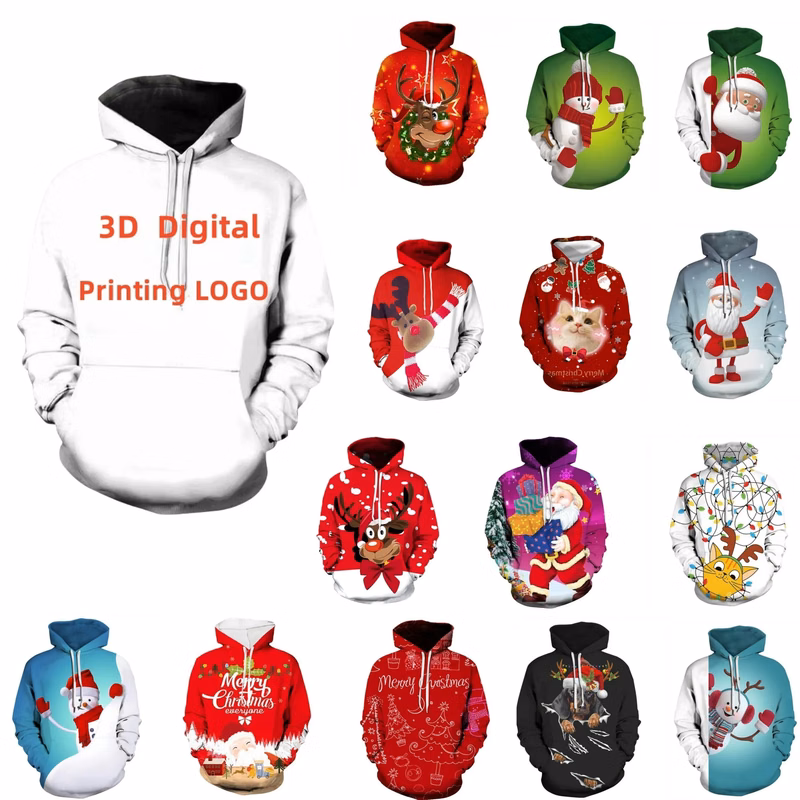Full Color Christmas 3D Print Graphic Hoodies