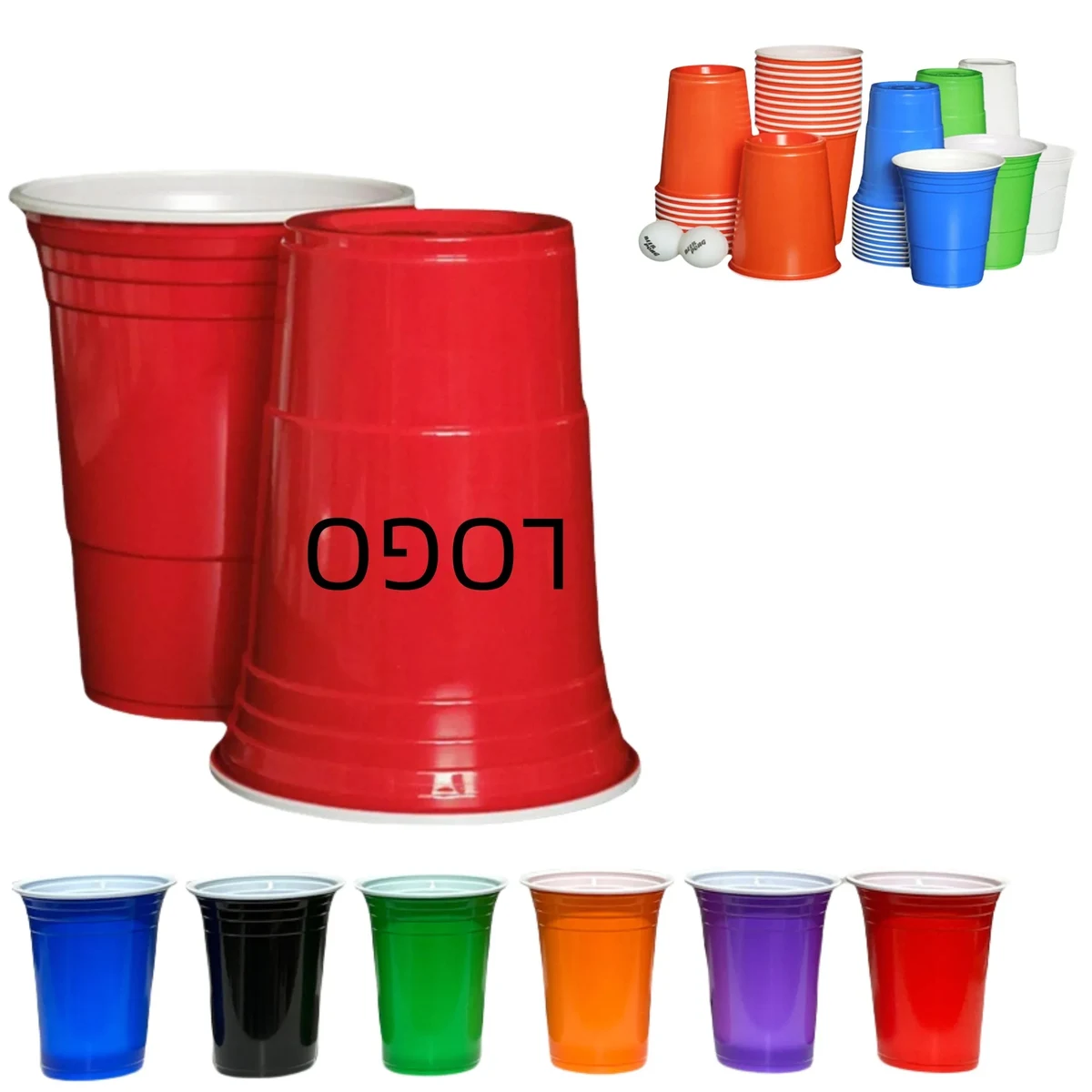 16oz Plastic Stadium Cups For Beer Pong Party Game 1