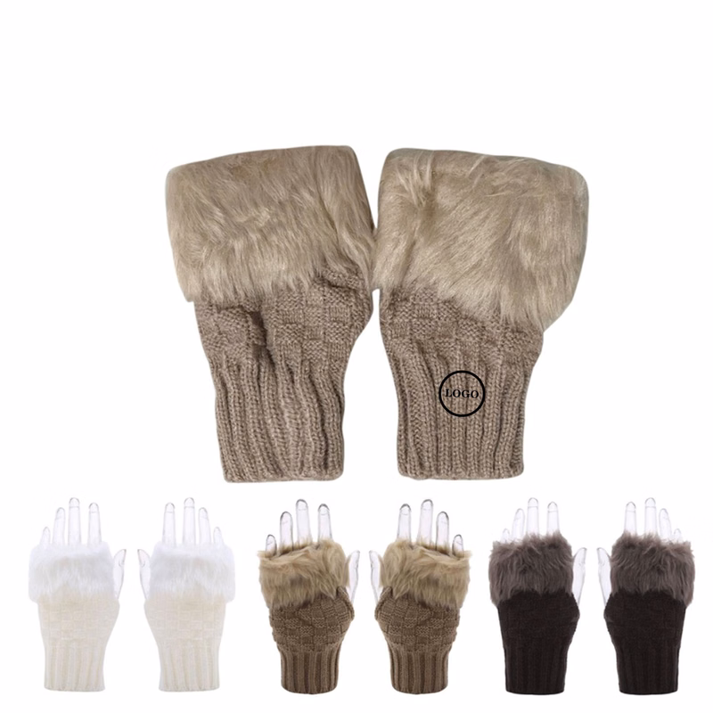 Stylish Faux Fur Knit Arm Warmers for Women