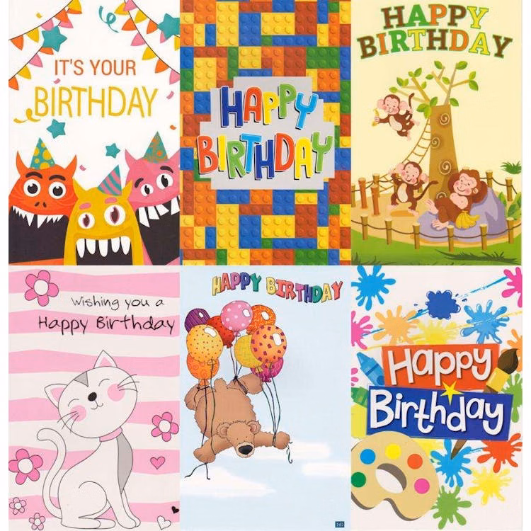 Kid's Birthday Cards - 120 Pack