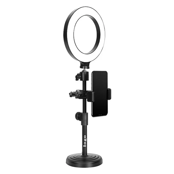 Cell Phone Stand With Selfie Ring Light For Live Stream 1