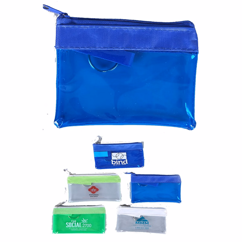 PVC Wallet Coin Purse w/ Key Ring