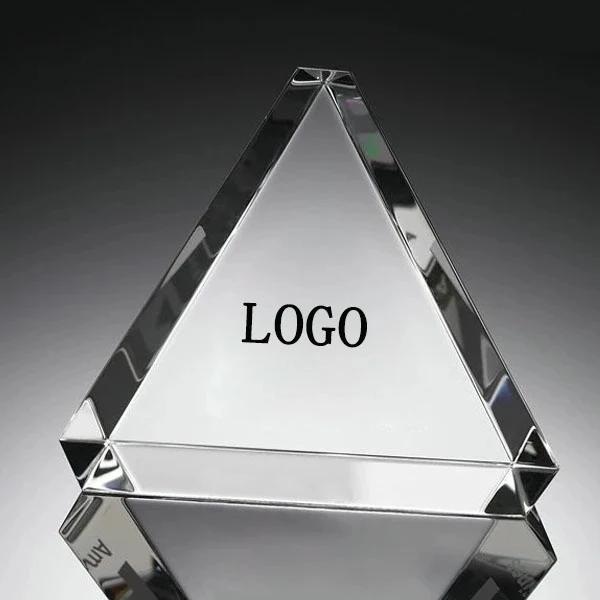 Optical Crystal Triangle Paperweight Award 1