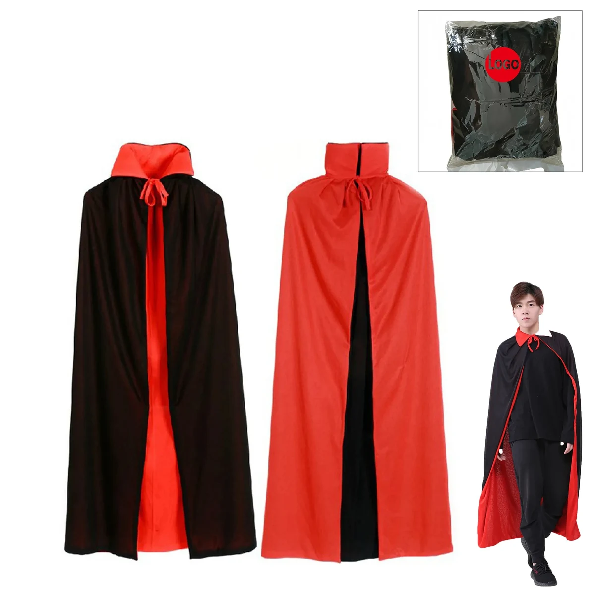 Double-layer Black And Red Cape For Halloween 1