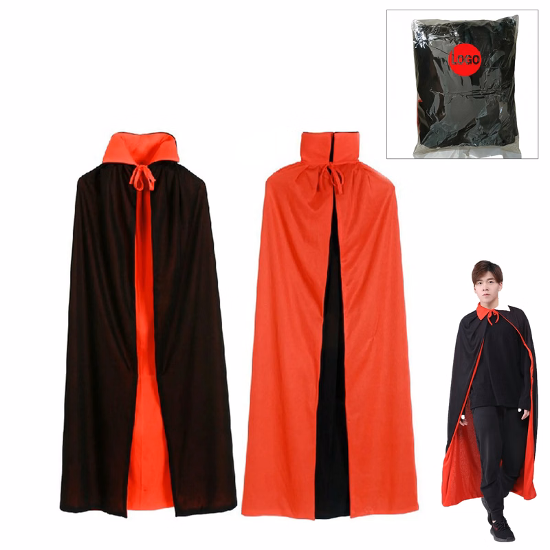 Double-layer Black And Red Cape For Halloween
