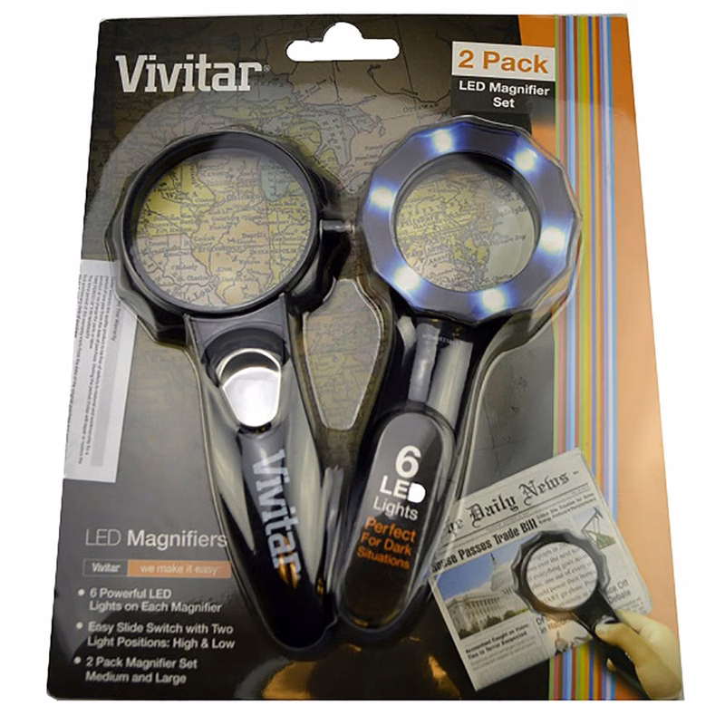 LED Magnifying Glasses - 2 Pack