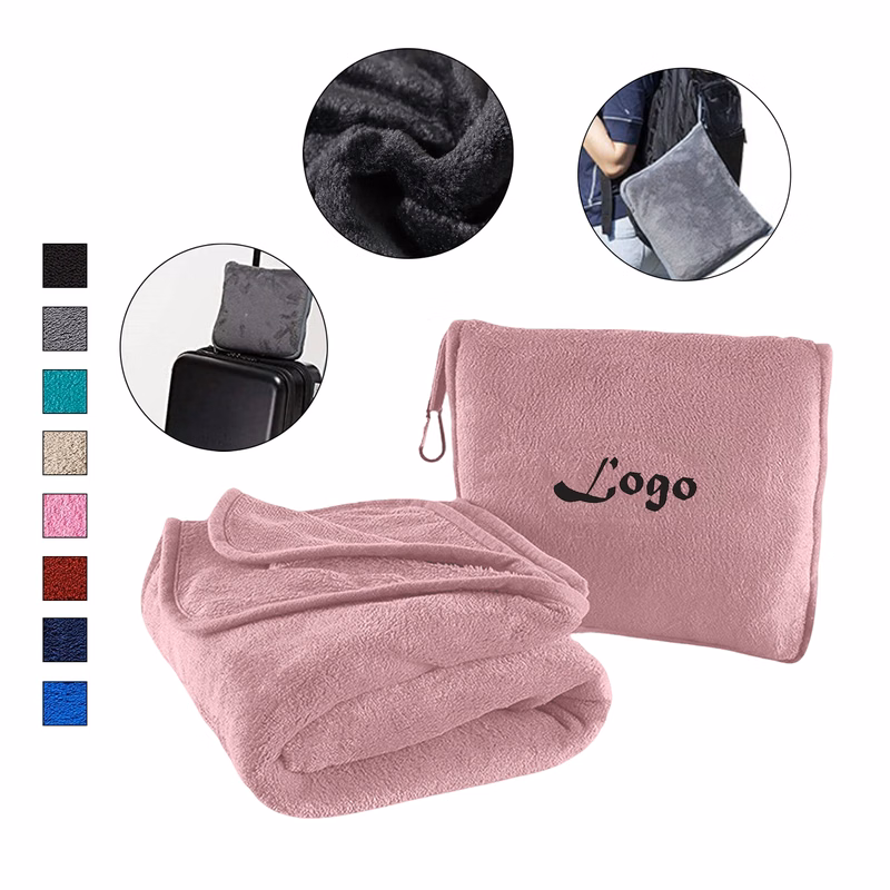 Travel Pillow Flannel Blanket Set