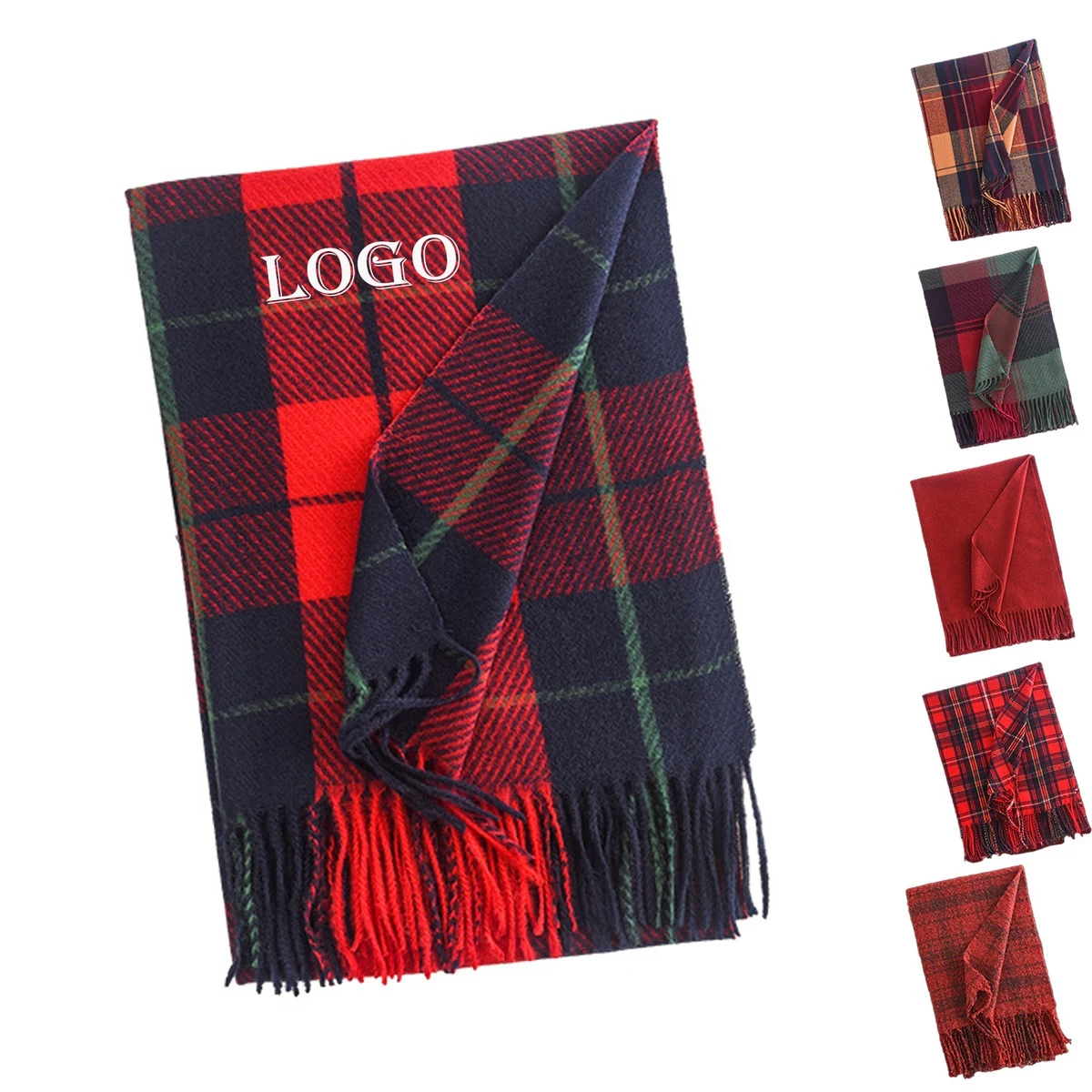 Classic Winter Plaid Christmas Scarf 1