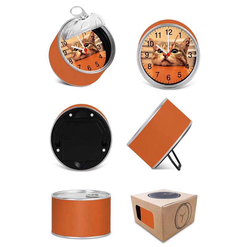 Tin Can Style Magnetic Desk Clock