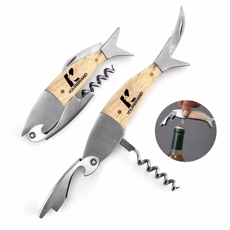 Multifunction Stainless Steel Fish Shaped Wine Beer Opener