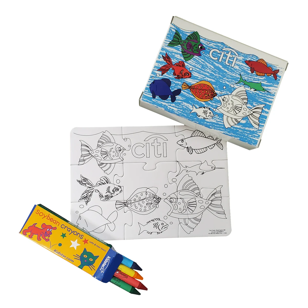 9 Pieces - 5" X 7" - Small Coloring Puzzle in Box 1