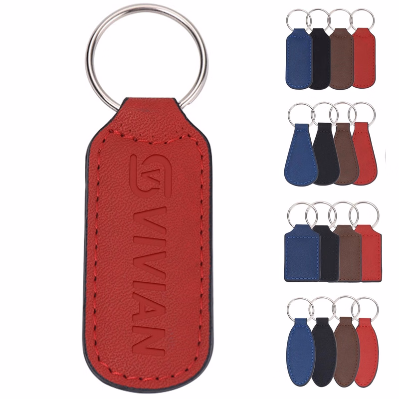 PU Leather Rectangle Keychain