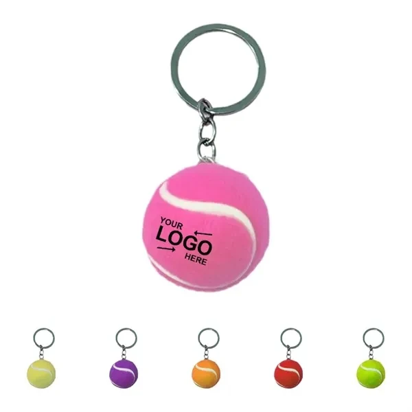 Custom 1.38 Inch PVC Mini Tennis Ball Keychain — Portable Sports Accessory 1