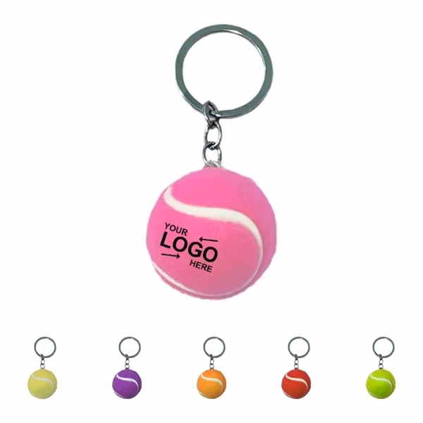 Custom 1.38 Inch PVC Mini Tennis Ball Keychain — Portable Sports Accessory