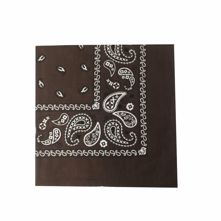 Cotton Bandanas - Brown with Paisley Print