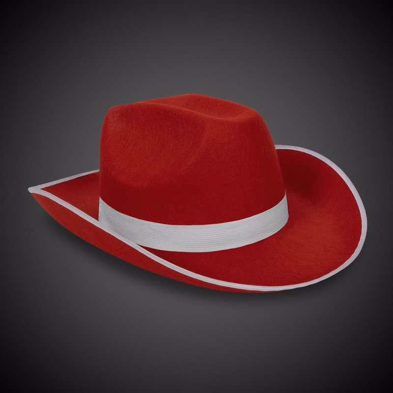 Red Cowboy Hat with White Band(Imprinted)